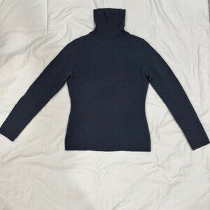 Garnet Hill 100% Cashmere T-neck, XS, Gray